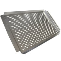 Crown Verity ZCV-PGT-1117 22" x 13" Perforated Stainless Steel Vegetable / Fish Grilling Tray