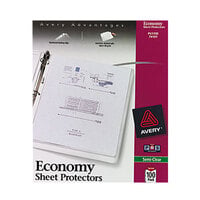 Avery 74101 8 1/2" x 11" Economy Semi-Clear Acid-Free Sheet Protectors - 100/Box