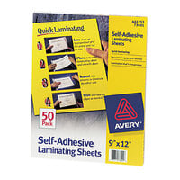 Avery® 73601 9 inch x 12 inch Self-Adhesive Laminating Sheets - 50/Box