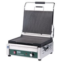 Waring WPG250 Panini Supremo Grooved Top & Bottom Panini Sandwich Grill - 14 1/2 inch x 11 inch Cooking Surface - 120V, 1800W