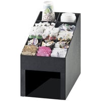 Cal-Mil 2042 Classic Black Cup / Lid / Condiment Organizer with Napkin Dispenser Slot - 10 inch x 17 1/4 inch x 14 3/4 inch