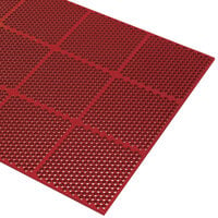 Cactus Mat 2535-R36 Honeycomb 3' x 6' Red Grease-Resistant Anti-Fatigue Rubber Mat - 9/16" Thick