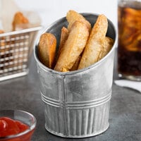 American Metalcraft GFC45 10 oz. Galvanized Metal Angled French Fry Cup
