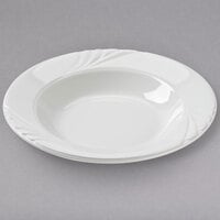 Tuxton YPD-112 Sonoma 20 oz. Bright White Embossed Rim China Pasta Bowl - 12/Case