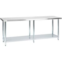 Regency 24 inch x 84 inch 18-Gauge 304 Stainless Steel Commercial Work Table with Galvanized Legs and Undershelf