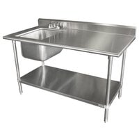 Advance Tabco DTC-G30-108 Spec Line 9' Stainless Steel Island Clean L-Shape Dishtable - Right Table