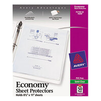 Avery® 74098 8 1/2 inch x 11 inch Economy Semi-Clear Acid-Free Sheet Protectors - 50/Box