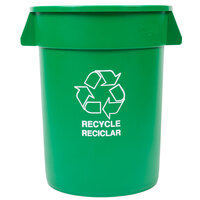 Carlisle 341032REC09 32 Gallon Green Round Recycling Container