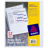 Avery® 8 1/2 inch x 11 inch Clear Heavy-Duty Plastic Document Sleeve - 12/Pack