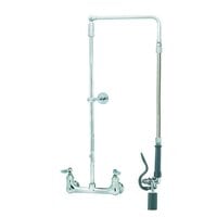 T&S B-0131-BC-28H Wall Mounted 29 1/2" High Pre-Rinse Faucet with Adjustable 8" Centers, Low Flow Spray Valve, Swivel Arm, 28" Hose, and 6" Wall Bracket