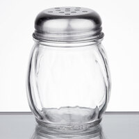 6 oz. Glass Cheese Shaker with Perforated Chrome Top - 3/Pack