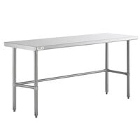 Regency 24 inch x 72 inch 16-Gauge 304 Stainless Steel Commercial Open Base Work Table
