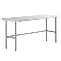 Regency 24" x 72" 16-Gauge 304 Stainless Steel Commercial Open Base Work Table