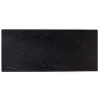 American Metalcraft FSLT18 Endurance 8 1/2" x 18" Flat Melamine Platter - Black Faux Slate