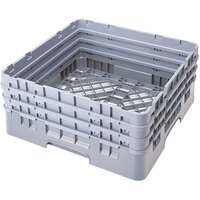 Cambro BR712151 Soft Gray Camrack Full Size Open Base Rack with 3 Extenders
