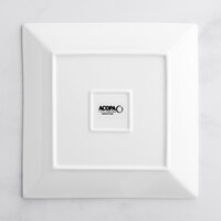 Acopa 10 inch Bright White Square Porcelain Plate - 12/Case