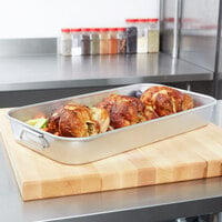 Vollrath 4457 Wear-Ever 12.5 Qt. Aluminum Baking and Roasting Pan with Handles - 23 inch x 12 5/8 inch x 2 3/4 inch