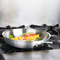 Carlisle 60710RS SSAL 10 inch Steel Interior and Aluminum Body Fry Pan with Black Dura-Kool Handle