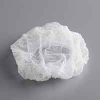 Royal Paper RP110NW 21 inch White Disposable Bouffant Cap - 100/Pack