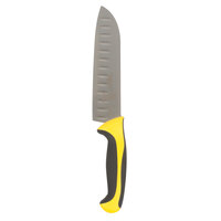 Mercer Culinary M22707YL Millennia® 7 inch Granton Edge Santoku Knife with Yellow Handle