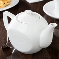CAC RSV-TP Roosevelt 15 oz. Super White Porcelain Tea Pot with Lid - 36/Case