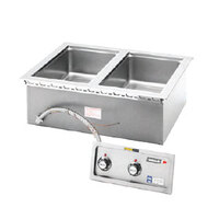 Wells 5P-MOD200TD Insulated Two Compartment Drop-In Hot Food Well with Thermostatic Controls and Drains - 208/240V