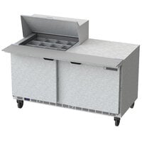 Beverage-Air SPE60HC-12M 60 inch 2 Door Mega Top Refrigerated Sandwich Prep Table