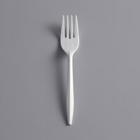 Choice Medium Weight White Plastic Fork - 100/Pack
