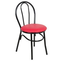 Lancaster Table & Seating Hairpin Chair with Red Vinyl Seat - Assembled
