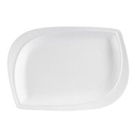 CAC ASP-13 Aspen Tree Bone White Porcelain 12" x 8 1/2" Platter - 12/Case