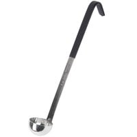 Vollrath 4980120 Jacob's Pride 1 oz. One-Piece Stainless Steel Ladle with Black Kool-Touch® Handle