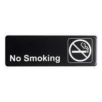 Thunder Group No Smoking Sign - Black and White, 9" x 3"