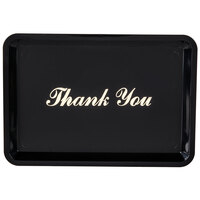 4 1/2 inch x 6 1/2 inch Black and Gold Thank You Tip Tray