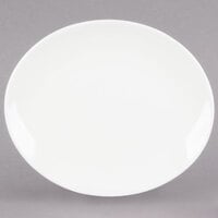 Tuxton VEH-104 Venice 10 1/2 inch x 9 inch Eggshell Oval Coupe China Platter - 24/Case