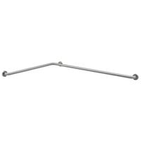 Bobrick B-5837 1 1/4 inch Stainless Steel Two-Wall Toilet Compartment Grab Bar with Satin Finish - 54 inch x 36 inch