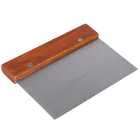 6" x 4 1/4" Stainless Steel Dough Cutter / Scraper with Wood Handle