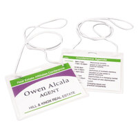 Avery® 74459 4 inch x 3 inch White Horizontal Hanging-Style Laser / Ink Jet Name Badge and Top-Loading Holder - 100/Box