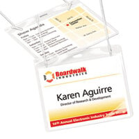 Avery® 74520 4 inch x 3 inch White Horizontal Hanging-Style Laser / Ink Jet Name Badge and Top-Loading Holder - 50/Box