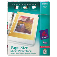 Avery® 74203 8 1/2 inch x 11 inch Diamond Clear Heavy Weight Page Size Top-Load Sheet Protector, Letter - 50/Box