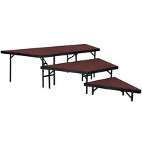National Public Seating SP4824C Portable Stage Pie Unit with Red Carpet - 48 inch x 24 inch
