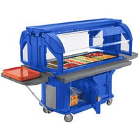 Cambro VBRUHD5186 Navy Blue 5' Versa Ultra Food / Salad Bar with Storage and Heavy-Duty Casters