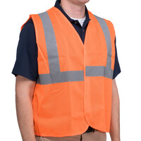 Orange Class 2 High Visibility Surveyor's Safety Vest with Hook & Loop Closure