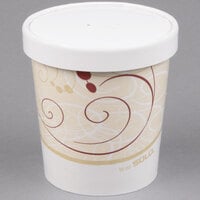 Solo KH16A-J8000 Symphony Print 16 oz. Double Poly-Paper Soup / Hot Food Cup with Vented Paper Lid - 250/Case