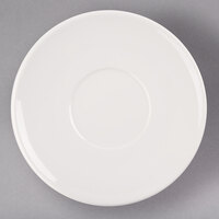 Syracuse China 902903009 Flint Barista 7 1/2 inch Ivory (American White) Porcelain Large Saucer - 12/Case