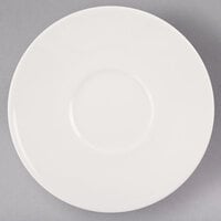 Syracuse China 902903008 Flint Barista 6 1/4 inch Ivory (American White) Porcelain Medium Saucer - 36/Case