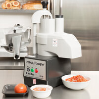 Robot Coupe R301U DICE Combination Food Processor with 3.5 Qt. Stainless Steel Bowl, Continuous Feed & 4 Discs - 2 hp