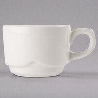 Syracuse China 902903001 Flint Barista 3 oz. Ivory (American White) Porcelain Small Stacking Cup - 36/Case