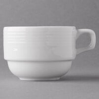 Syracuse China 911196016 Repetition 8 oz. Aluma White Porcelain Stackable Cup - 36/Case