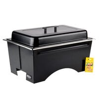 Sterno Full Size ChalkBoard Fold-Away WindGuard Chafer with Black Matte Finish, Two 1/2 Size Pans, and Lid