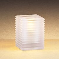 Sterno 80144 4 inch Frosted Ribbed Kelly Square Liquid Candle Holder
